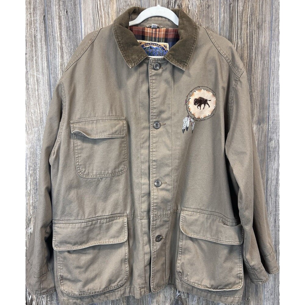 VTG Dunbrooke Upstream Chore Barn Jacket Rustic Western Bison Patch Men's‎ XL